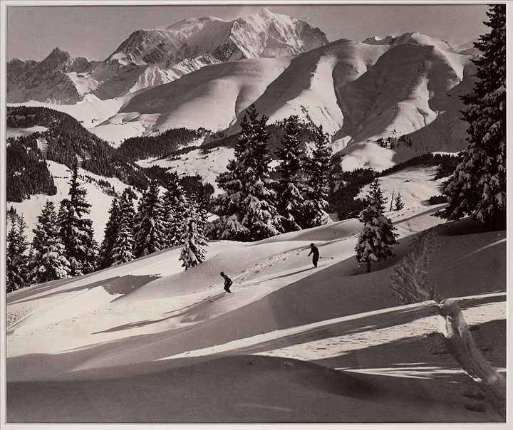 Skiers in Megève, France.